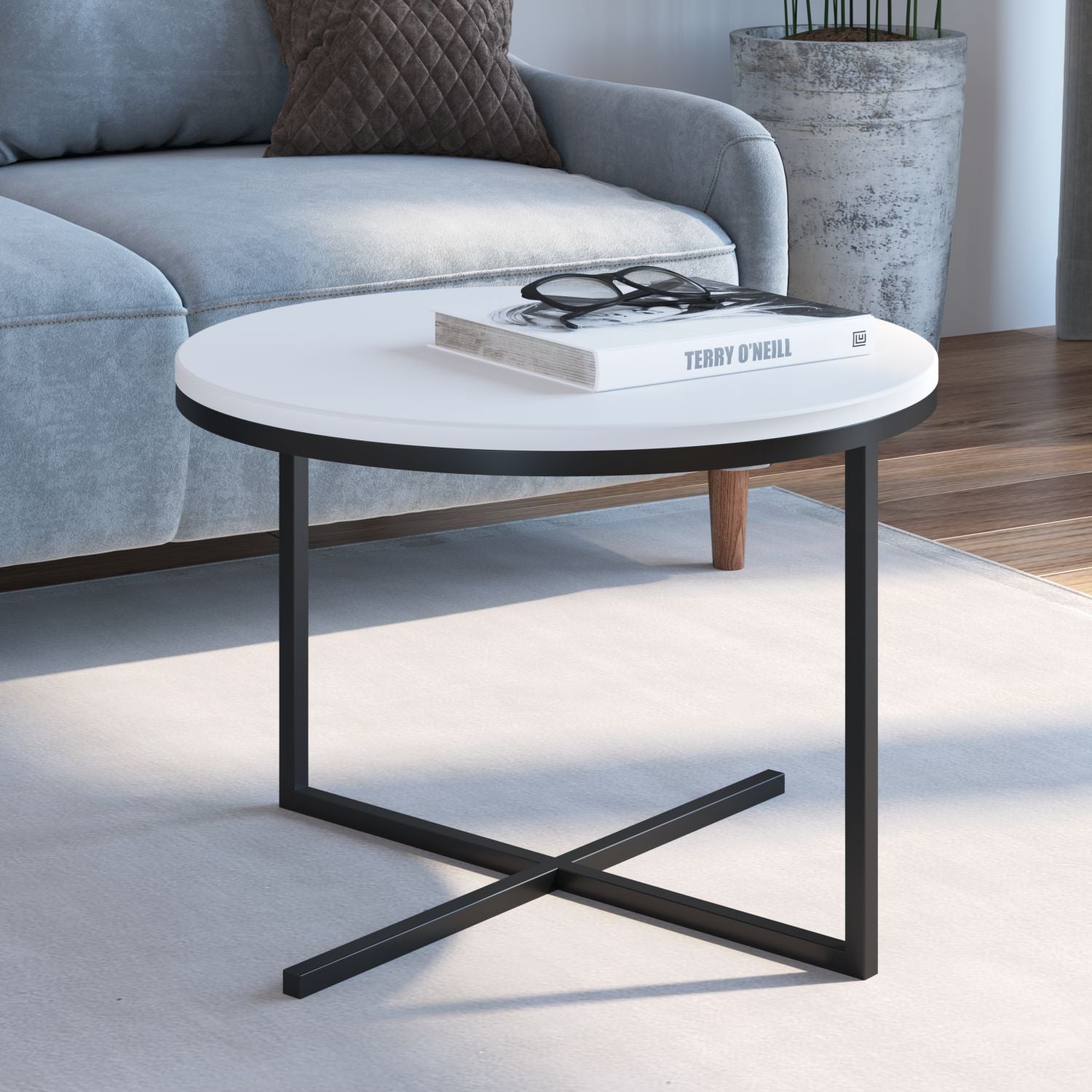 Set X3 Mesa Auxiliar Baru Blanco, Negro*