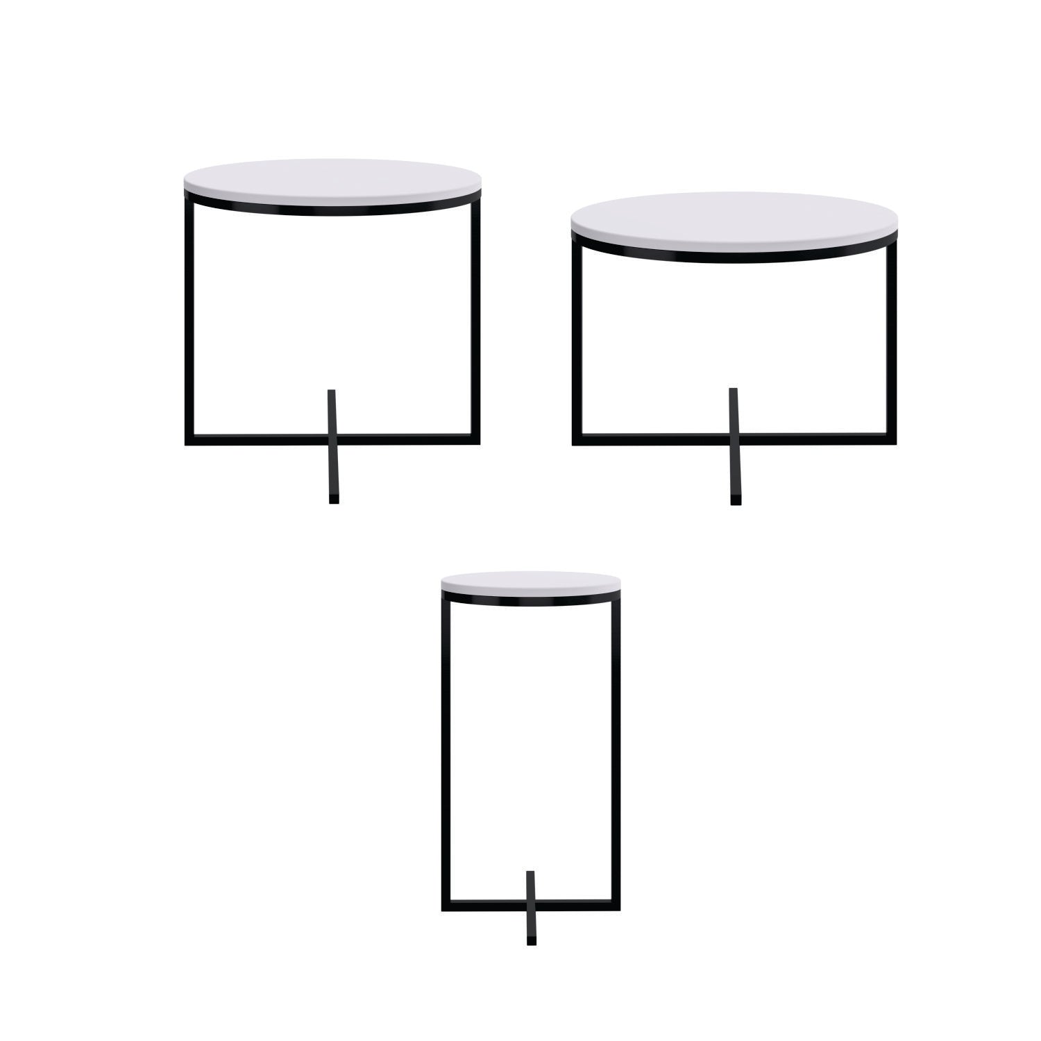 Set X3 Mesa Auxiliar Baru Blanco, Negro*