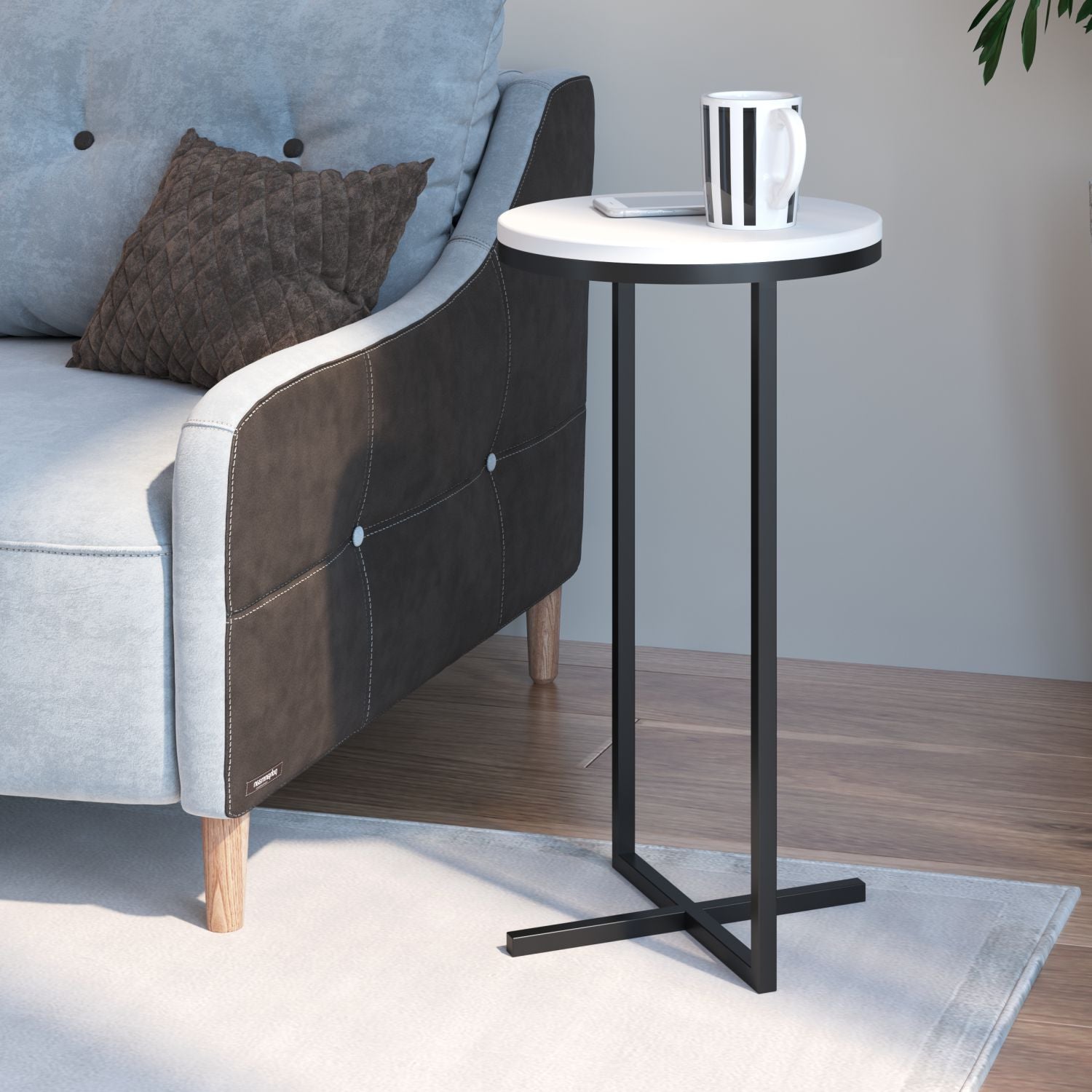 Set X3 Mesa Auxiliar Baru Blanco, Negro*