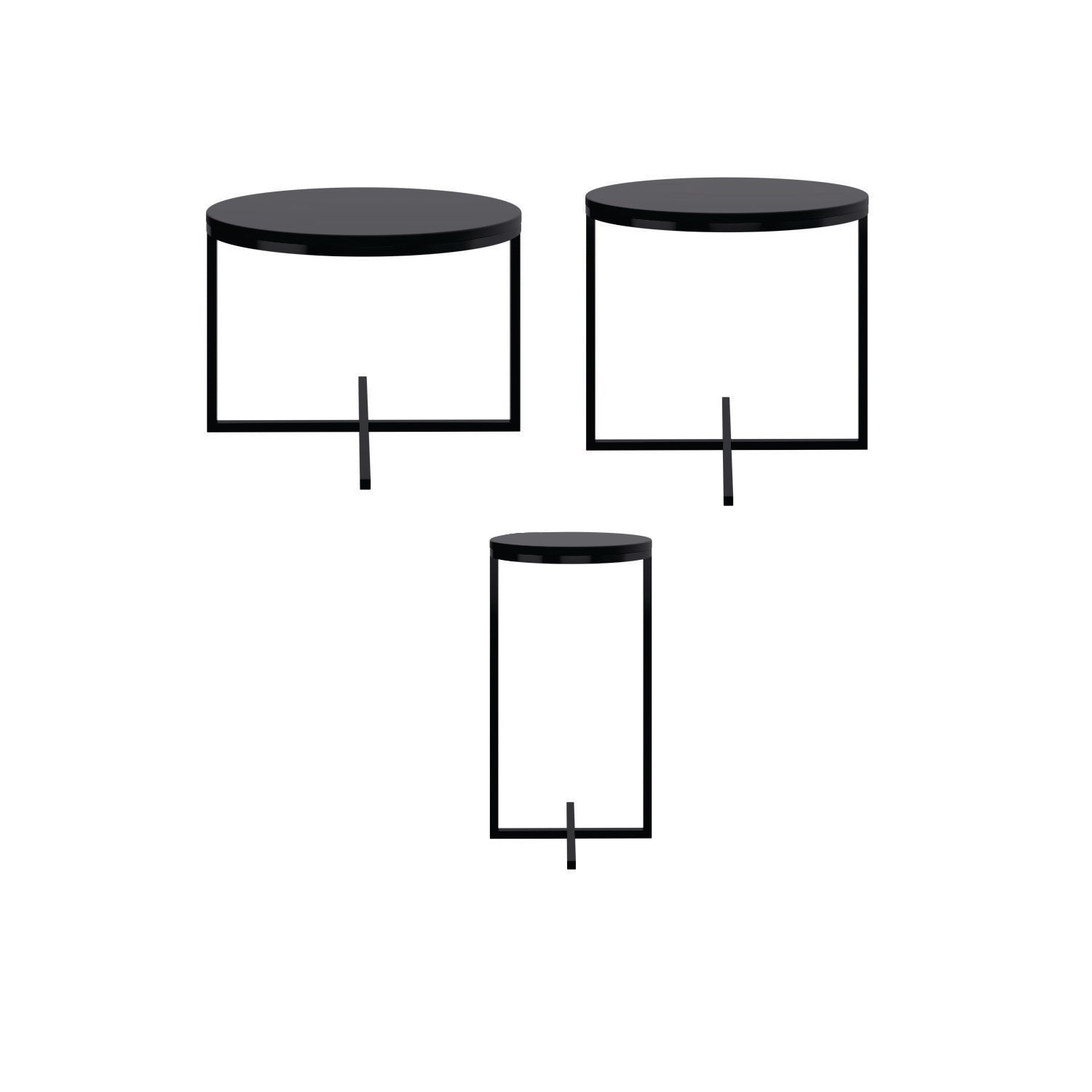Set X3 Mesa Auxiliar Baru Negro*