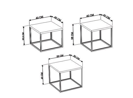 Set X3 Mesa Auxiliar Arizona Negro, Bronce*