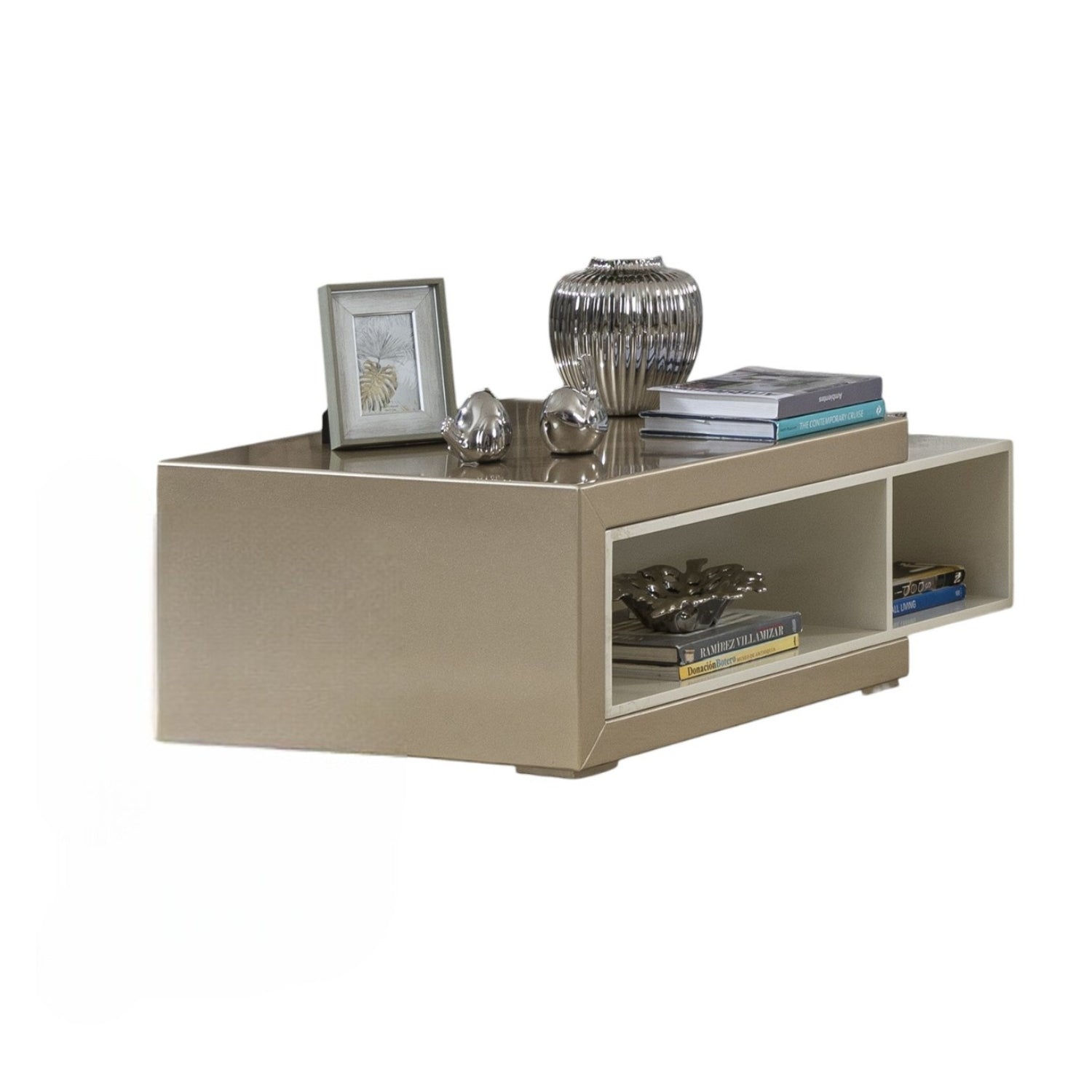 Mesa De Centro Luxury Champaña, Perla Poliuretano
