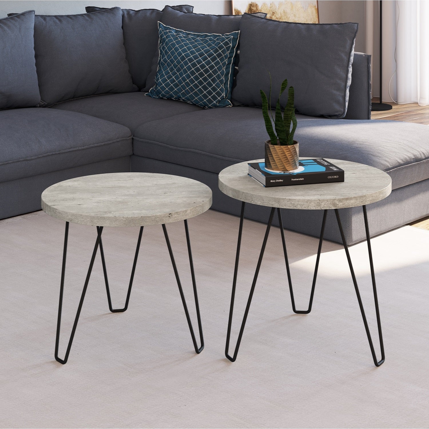 Set X 2 Mesa Auxiliar Ibiza Piedra