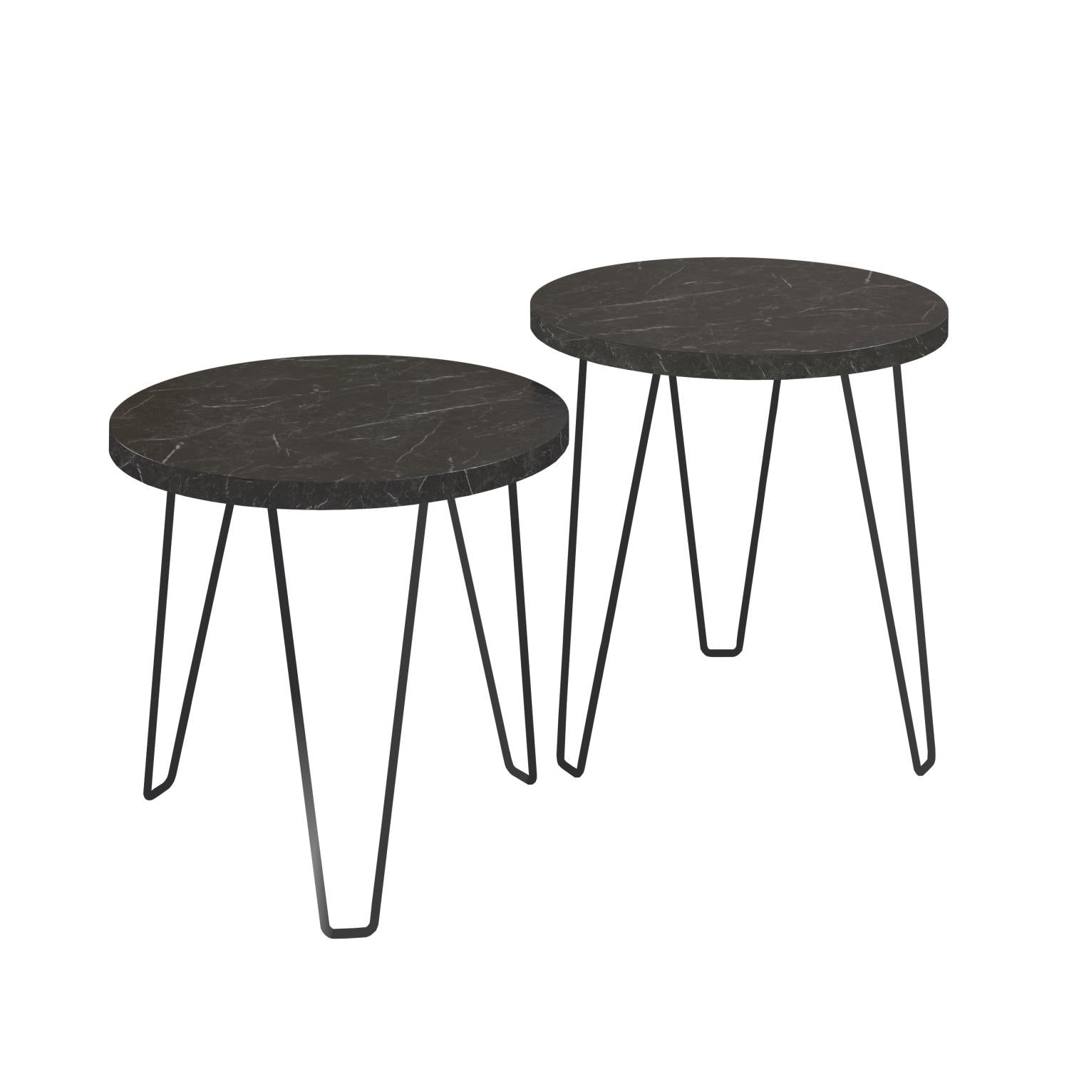 Set X 2 Mesa Auxiliar Ibiza Negro