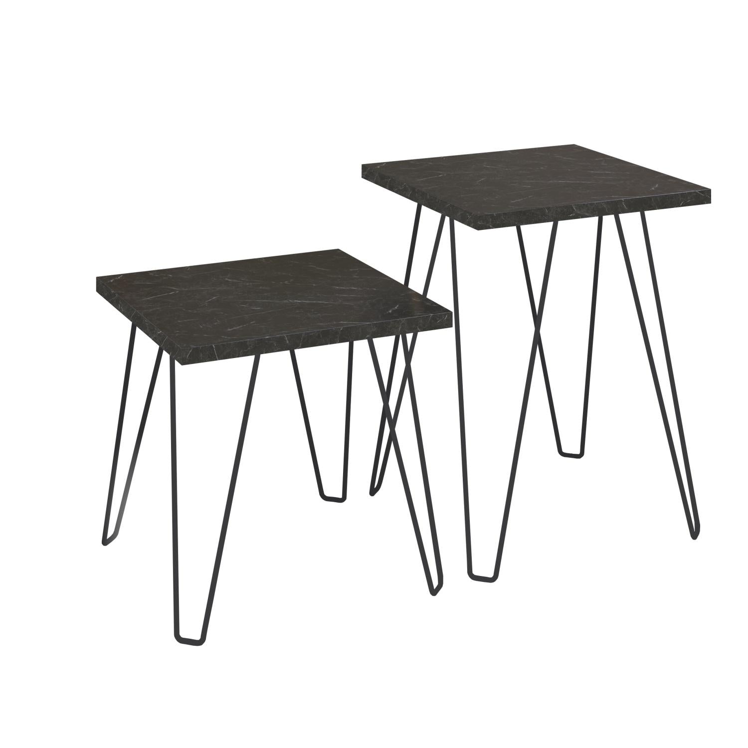 Set X 2 Mesa Auxiliar Bali Negro