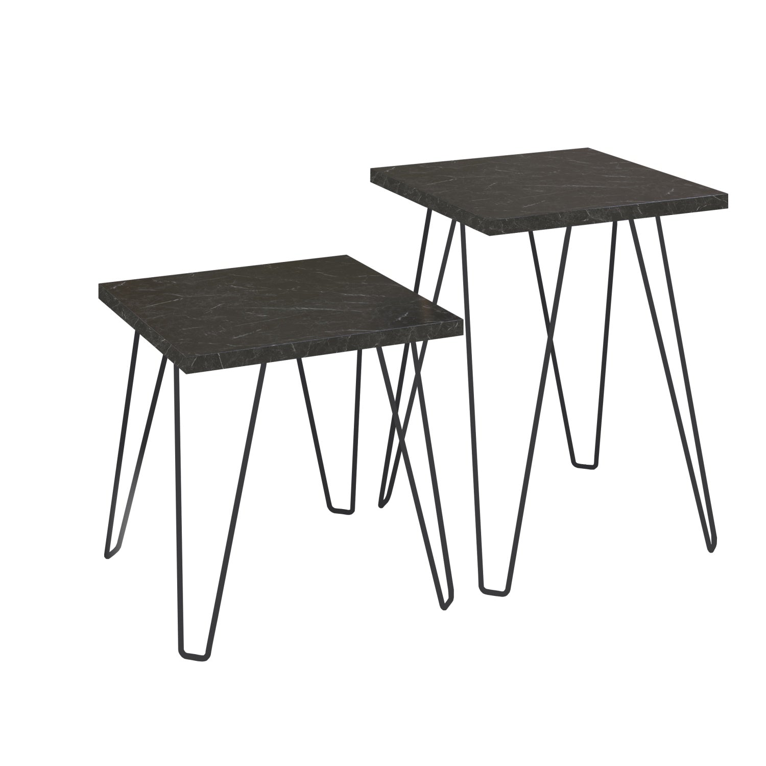 Set X 2 Mesa Auxiliar Bali Negro