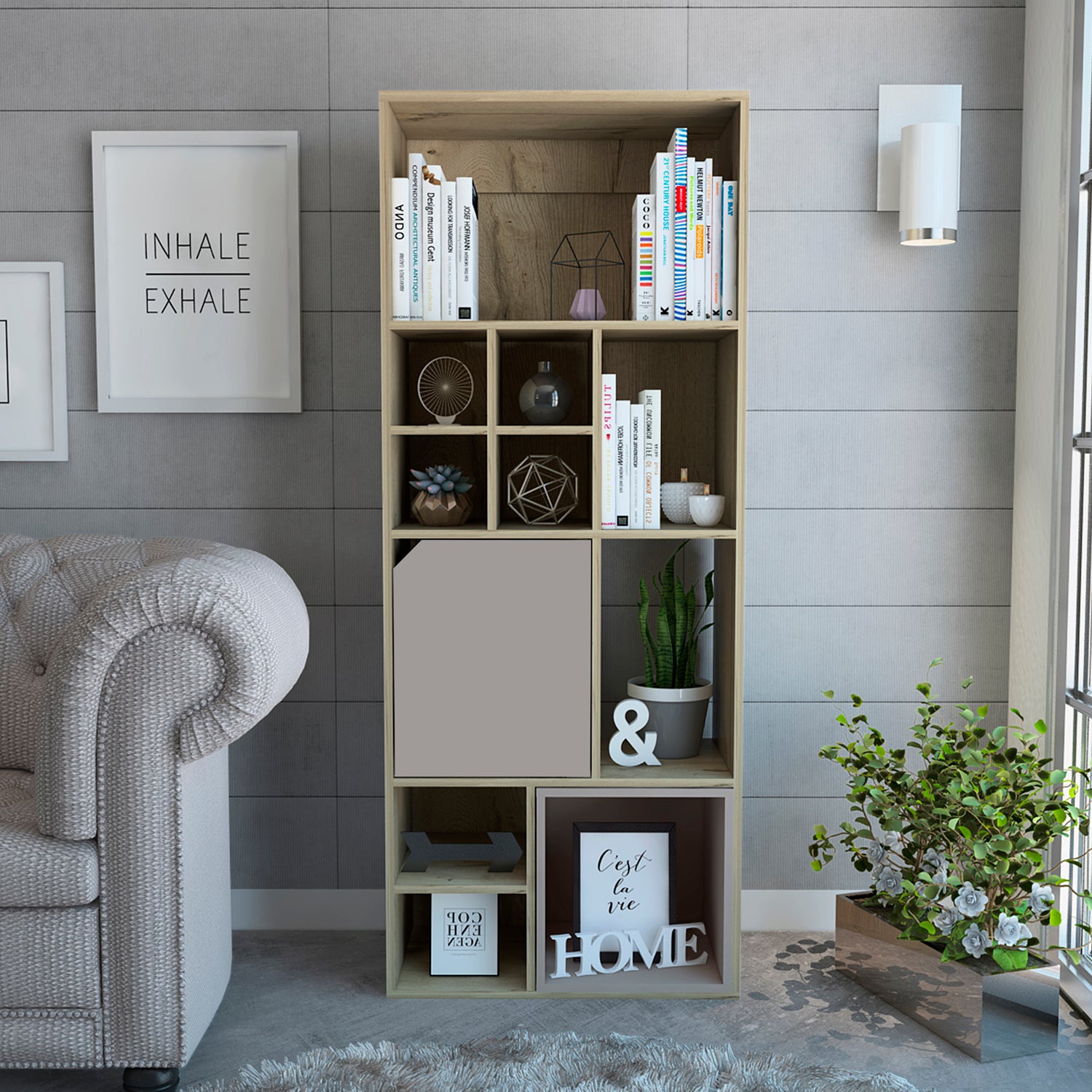 Biblioteca Piero Natural, Taupe 63X159X36