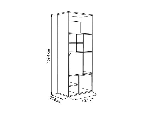 Biblioteca Piero Natural, Taupe 63X159X36