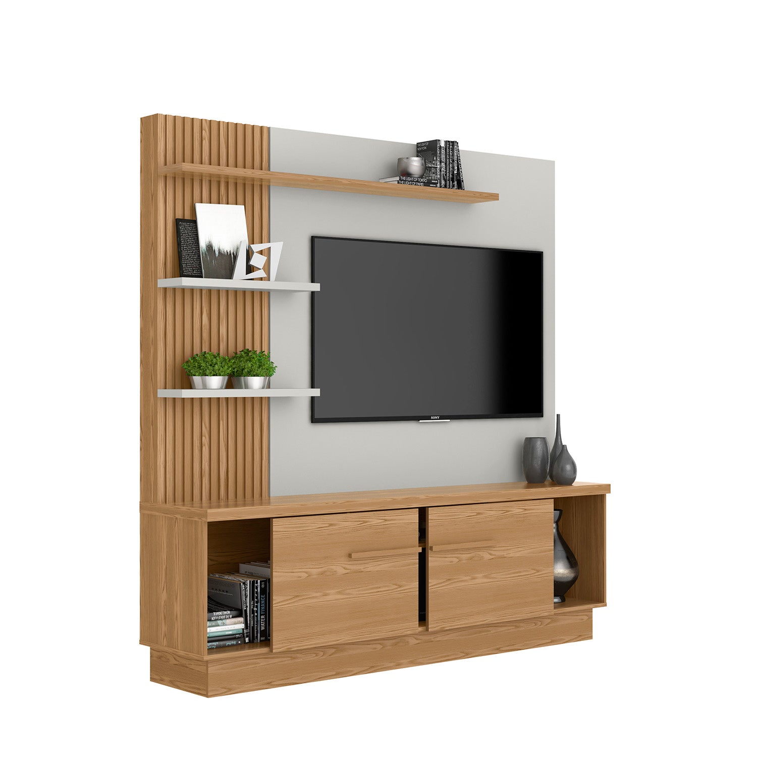 Centro de Entretenimiento Denzel Natural, Off White 180X188X40*