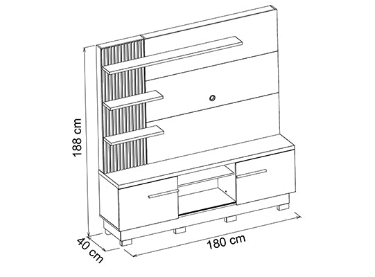 Centro de Entretenimiento Denzel Natural, Off White 180X188X40*