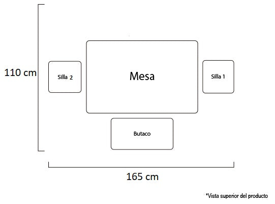 Comedor 4 Puestos Bruce Microfibra Gris, Blanco Poliuretano