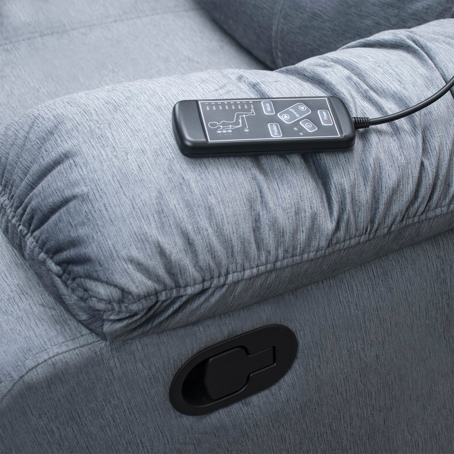 Sillón Reclinable Masajeador Nico Velvet Suprema Gris