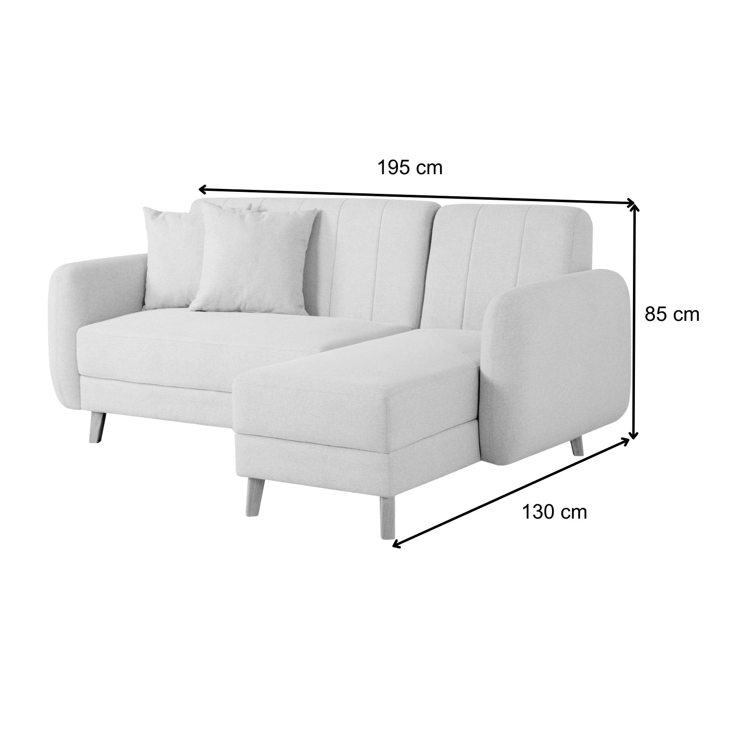 Sofá en L Alissa Lino Verona Beige, Natural