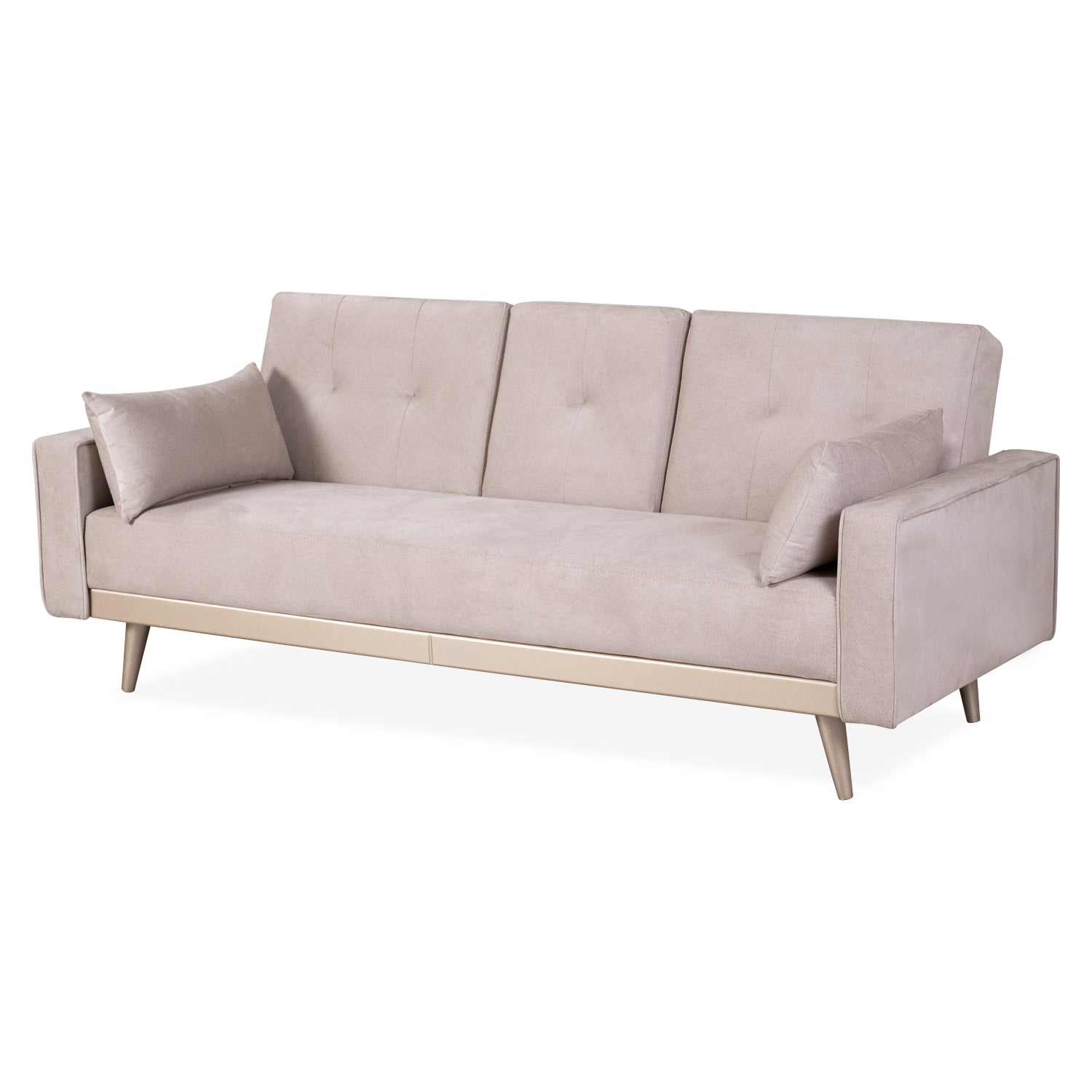 Sofá Cama Nova Velvet Ibiza Crudo, Champaña