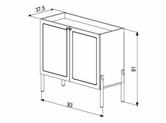 Bifé Santorini 93X81X38 Natural, Tejido