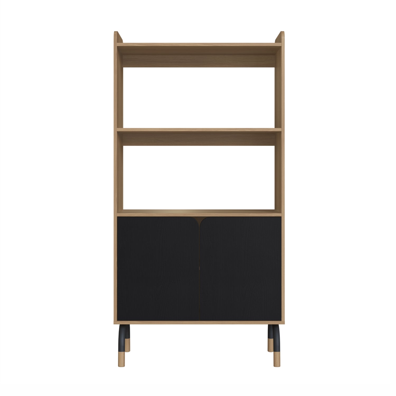 Biblioteca Alta Bilbao 80X157X36 Negro, Natural