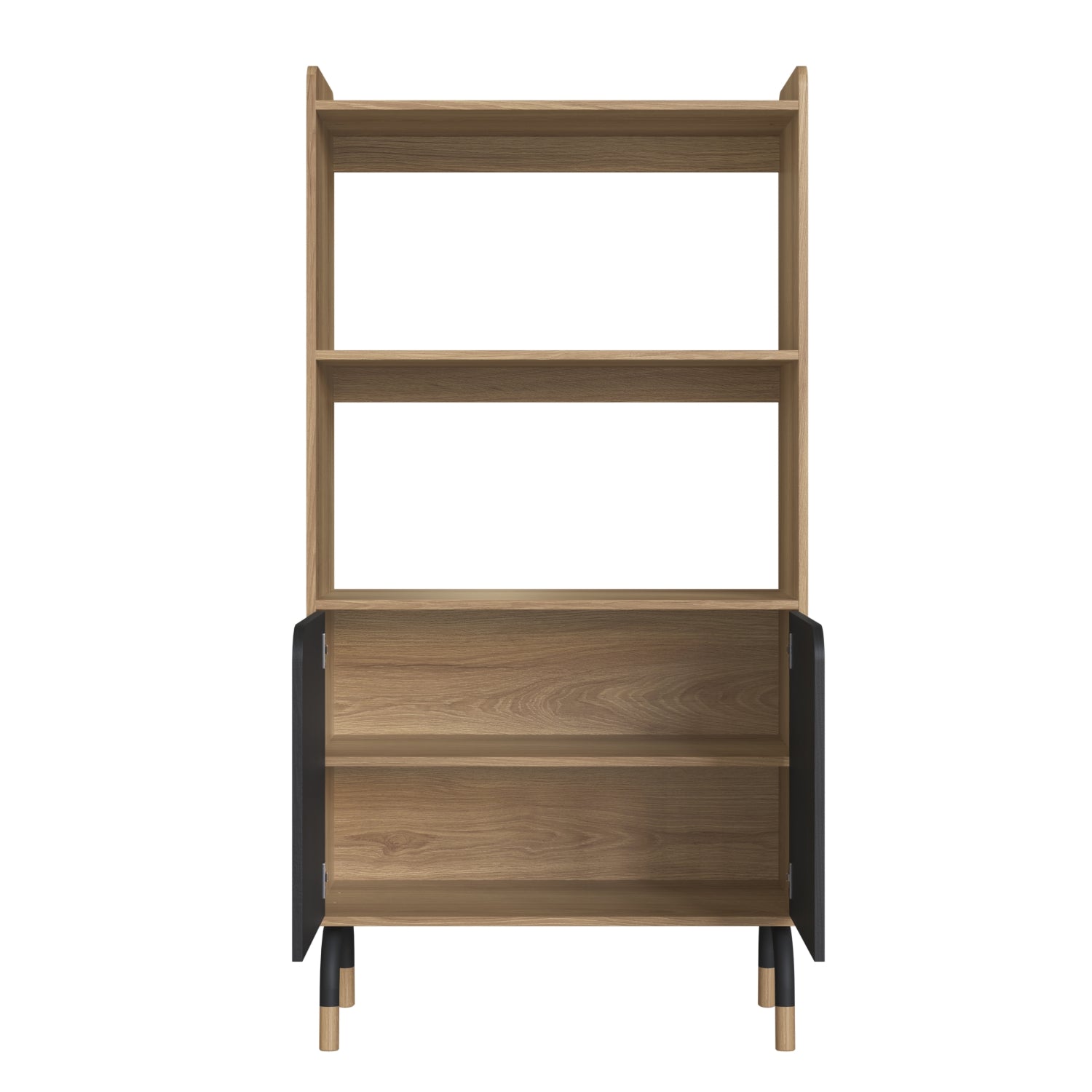 Biblioteca Alta Bilbao 80X157X36 Negro, Natural