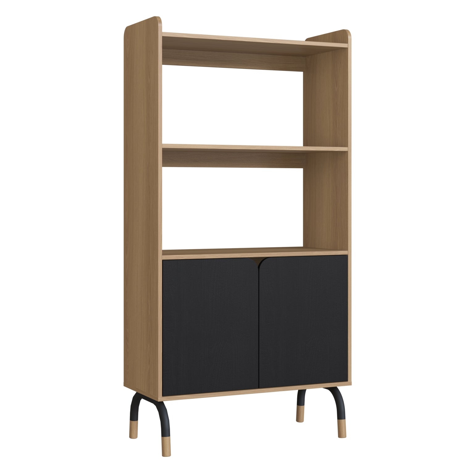 Biblioteca Alta Bilbao 80X157X36 Negro, Natural