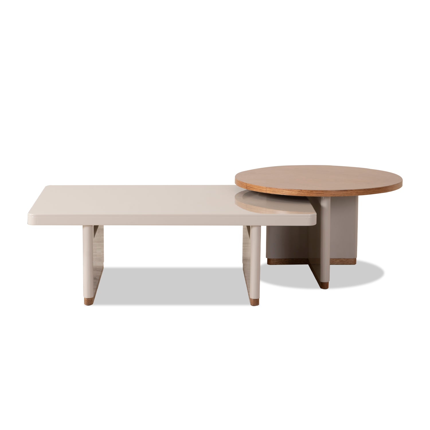 Mesa De Centro Bonn Beige, Natural Circular