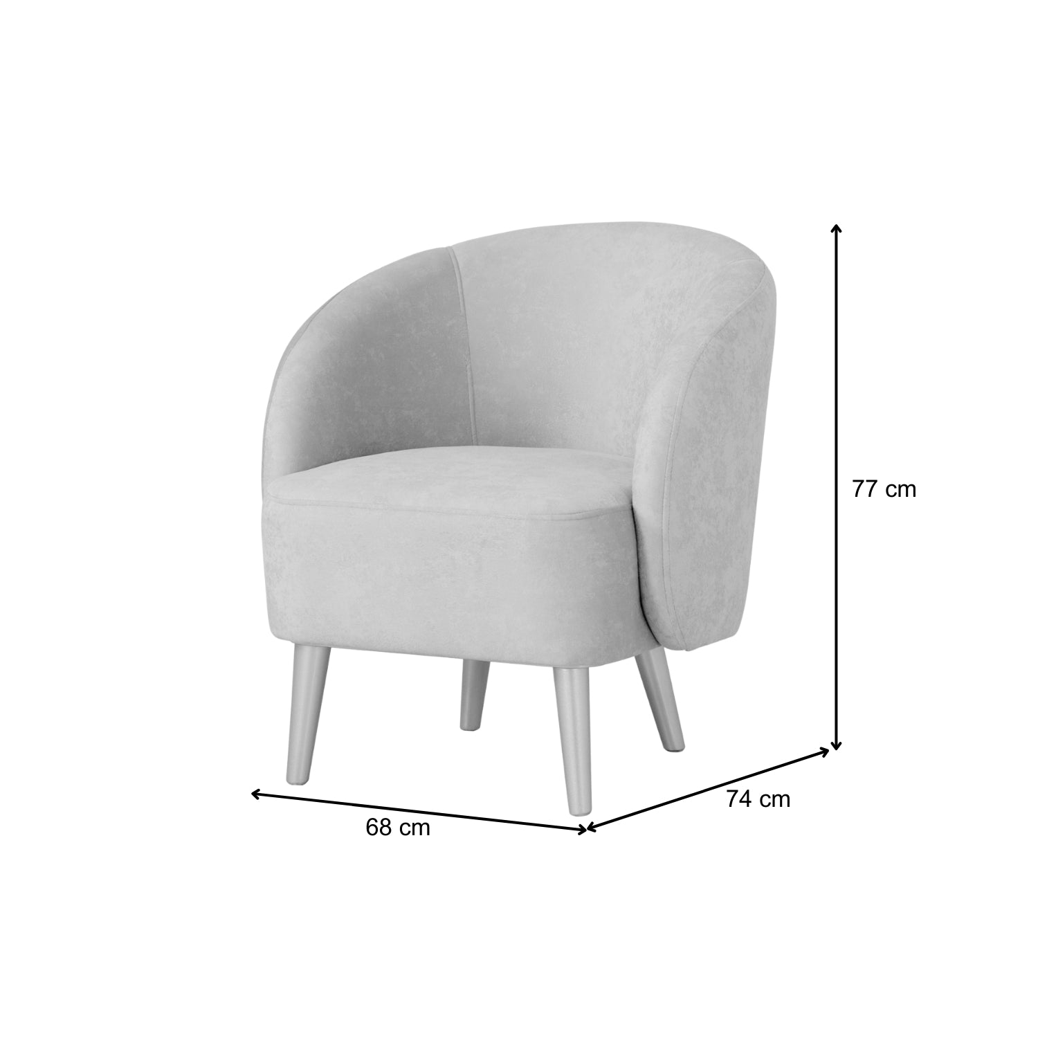 Poltrona Colin Velvet Azafran Crudo, Champaña