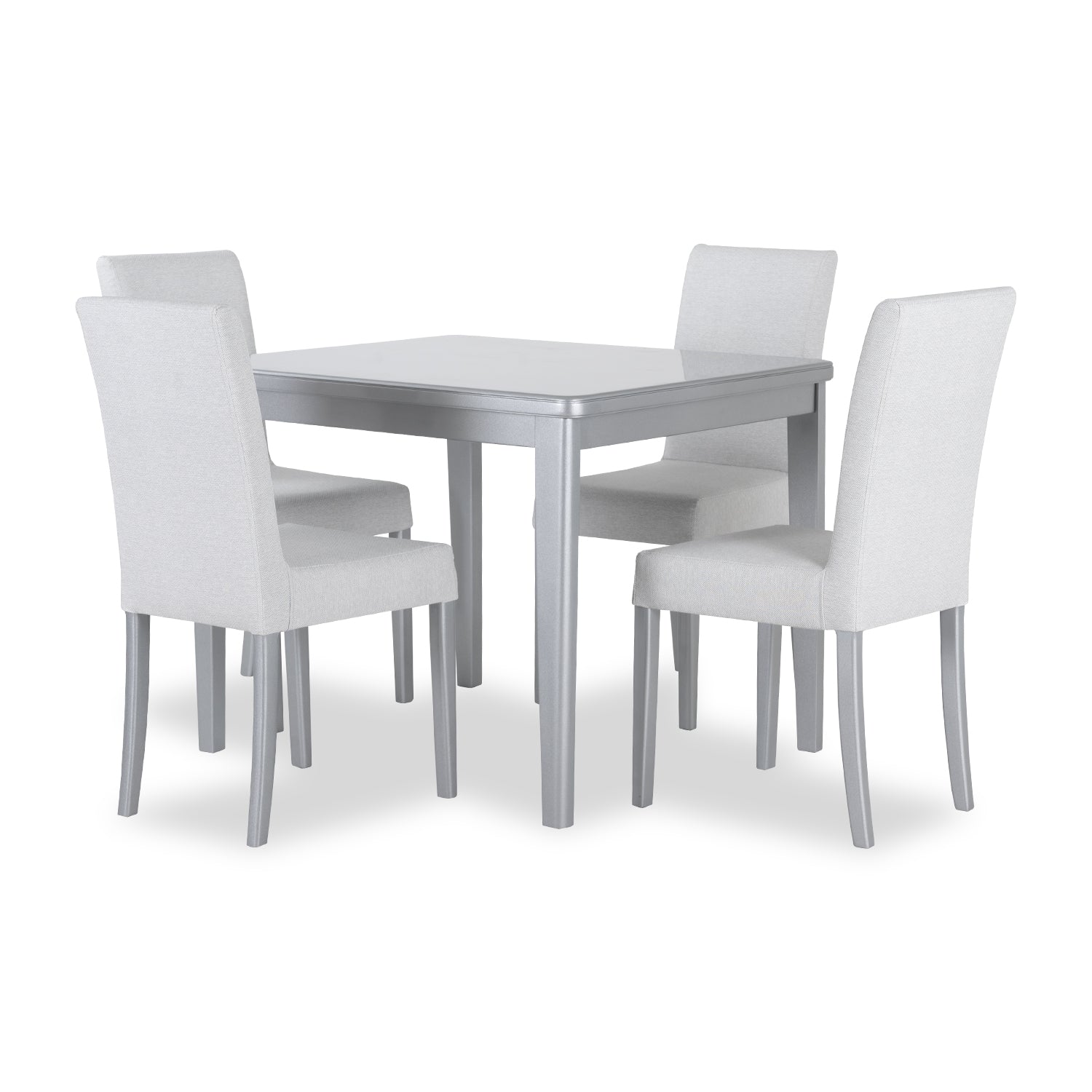 Comedor 4 Puestos Line Eurolino Gaira Plata 4 Sillas