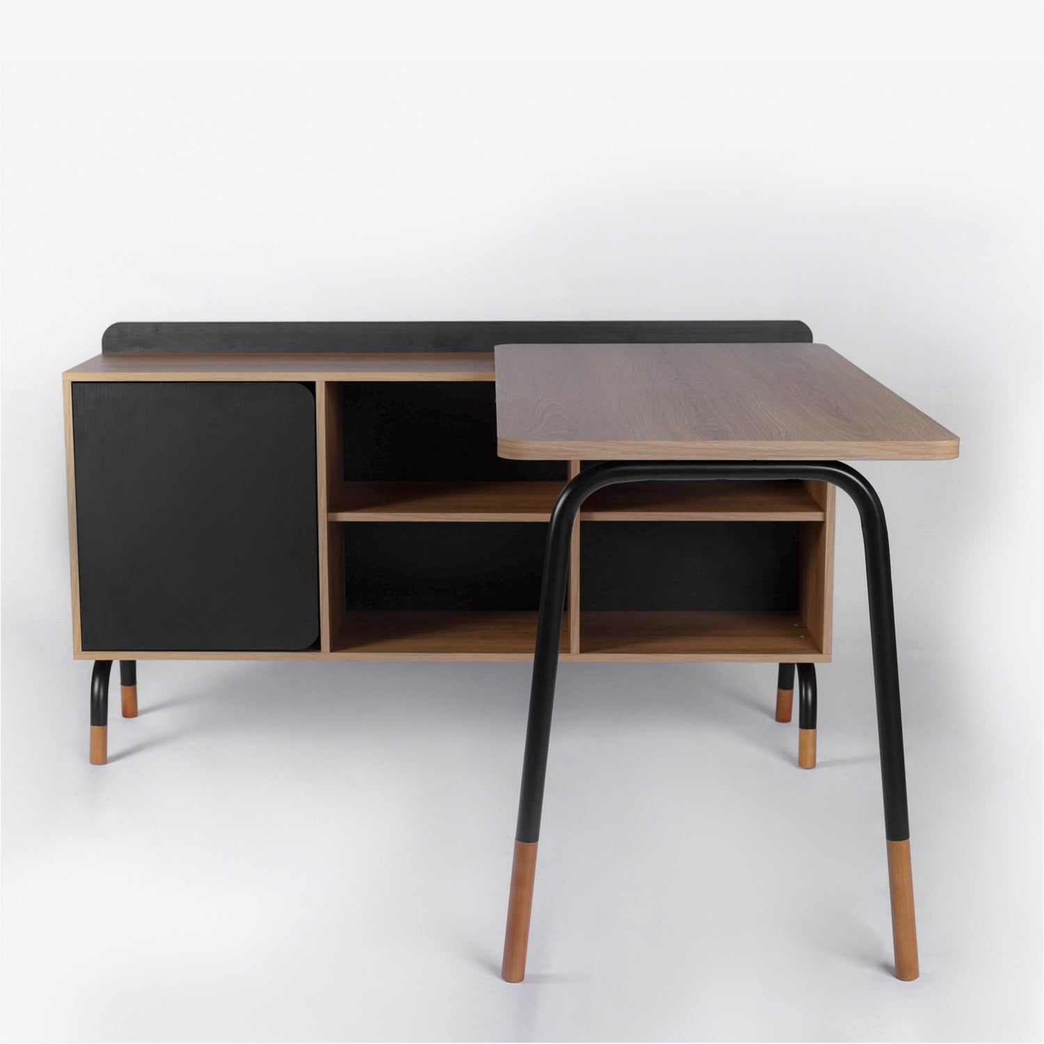 Escritorio Bilbao 148X78X47 Negro, Natural