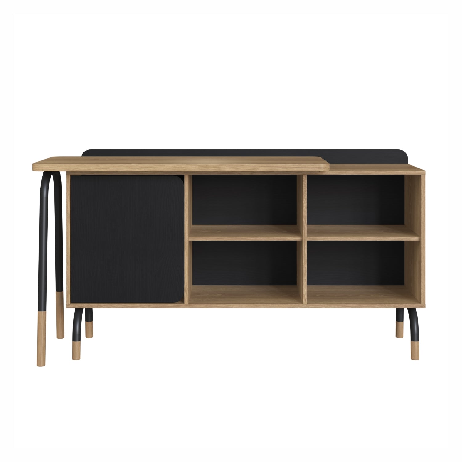 Escritorio Bilbao 148X78X47 Negro, Natural