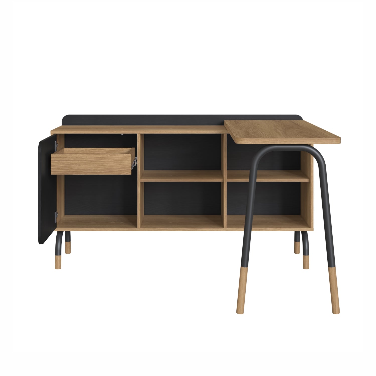 Escritorio Bilbao 148X78X47 Negro, Natural