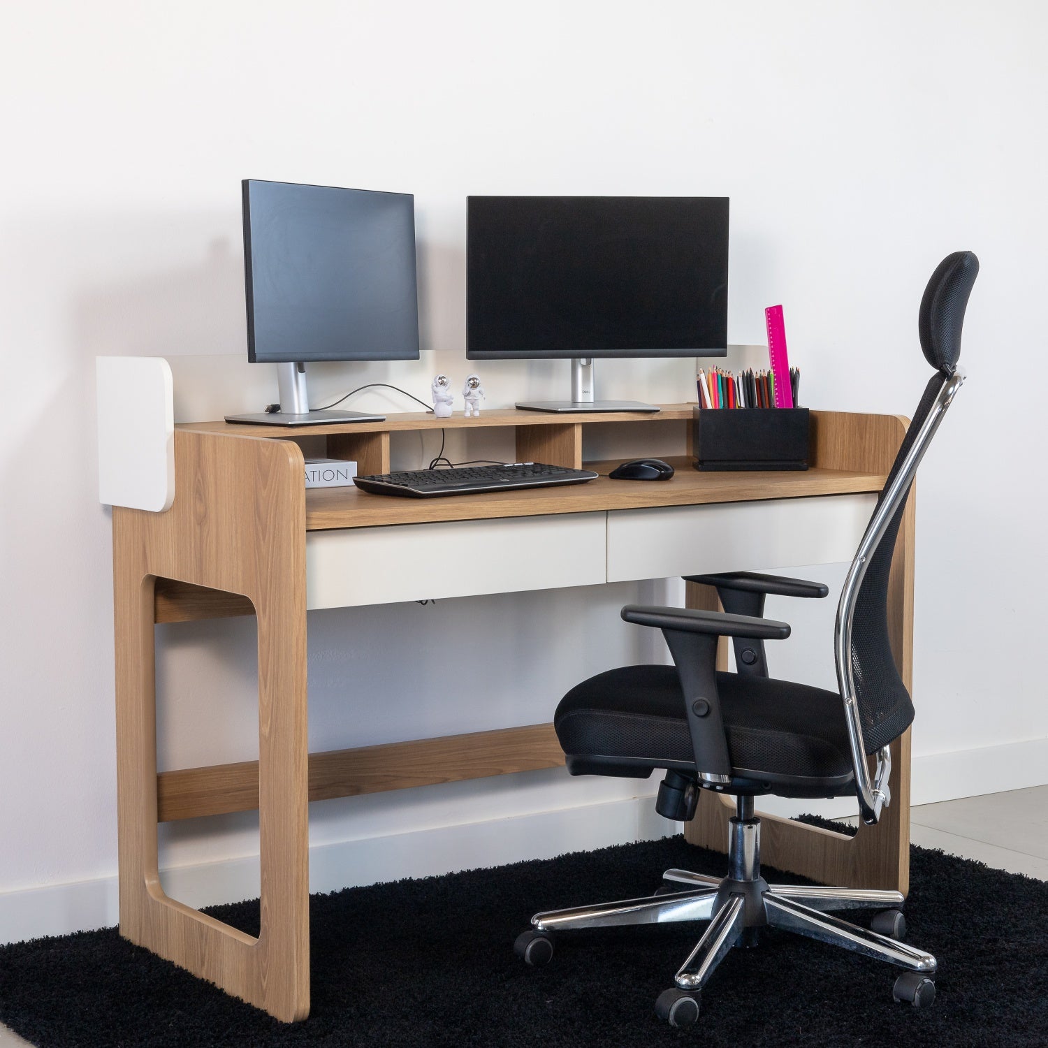 Escritorio Bilbao 128X99X61 Blanco, Natural