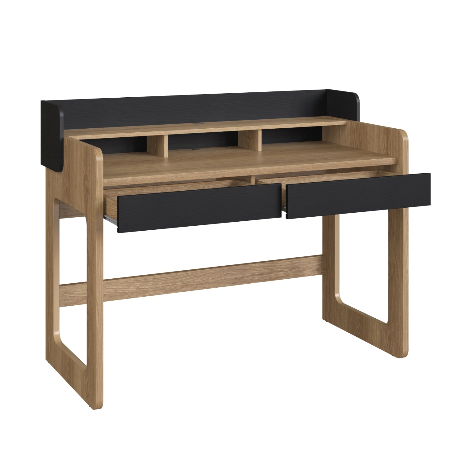 Escritorio Bilbao 128X99X61 Negro, Natural