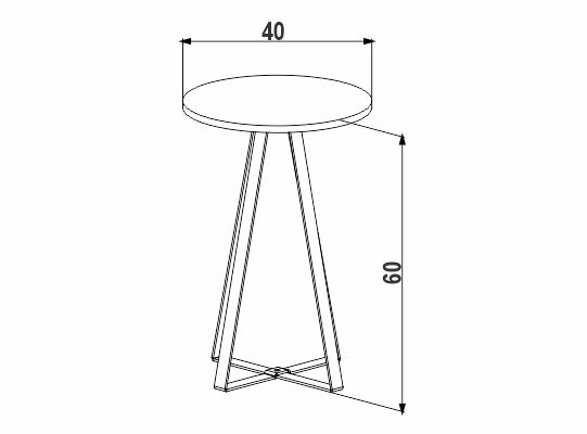 Mesa Auxiliar Alba 40X60X40 Natural, Negro