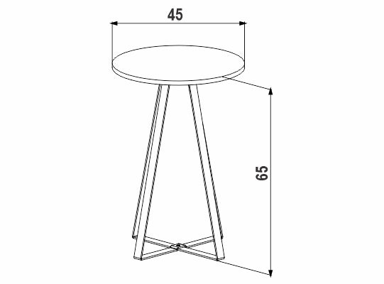 Mesa Auxiliar Alba 45X65X45 Natural, Negro