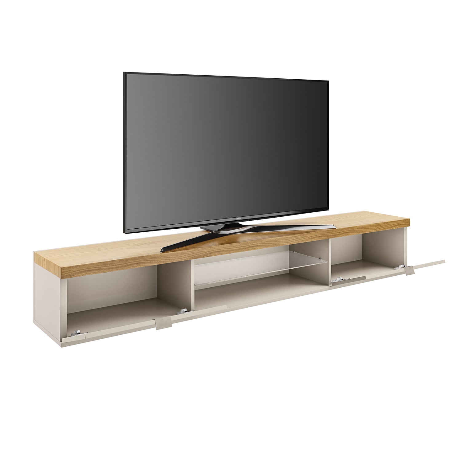 Mueble Tv Flotante Yara Natural, Offwhite