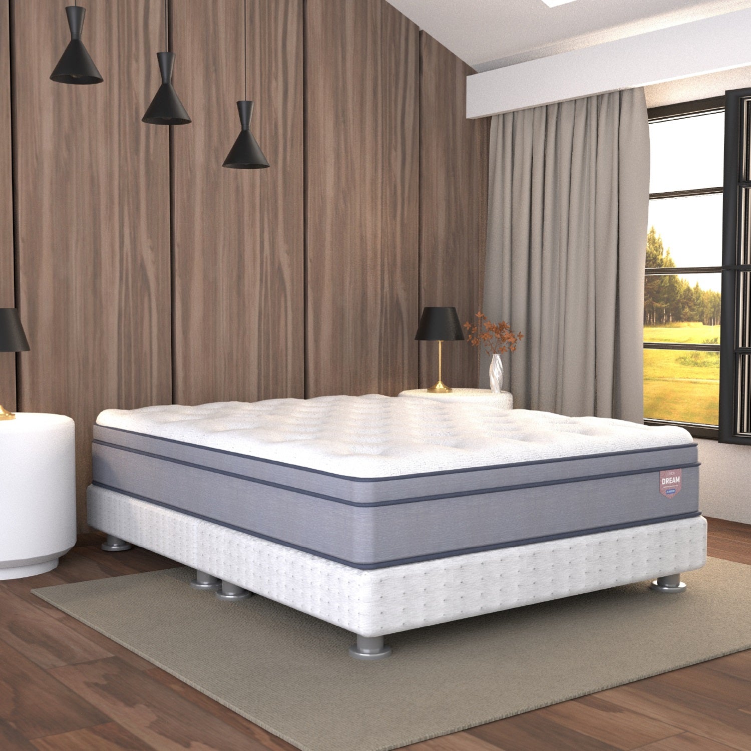 Colchón Semi Doble Deep Dream Euro Top + Almohada