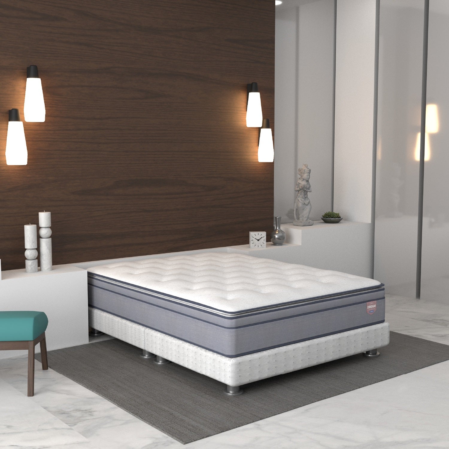 Colchón King Vital Dream Pillow Top + 2 Almohadas