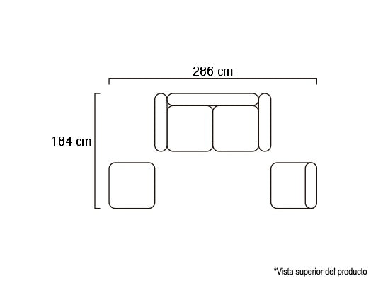 Combo Sala Modular Barton Gaira, Plata + Comedor 4 Puestos Walcot Plata 3Sillas y Butaco