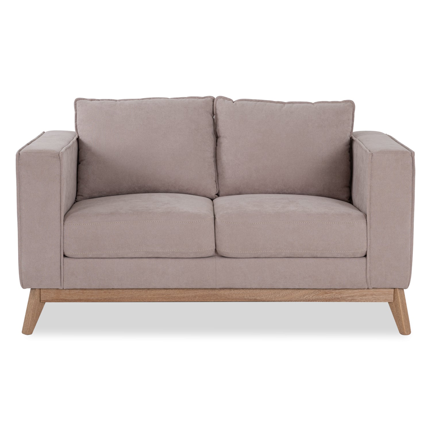 Sofá 2 Puestos Burgos Microfibra Kazan Camel, Natural