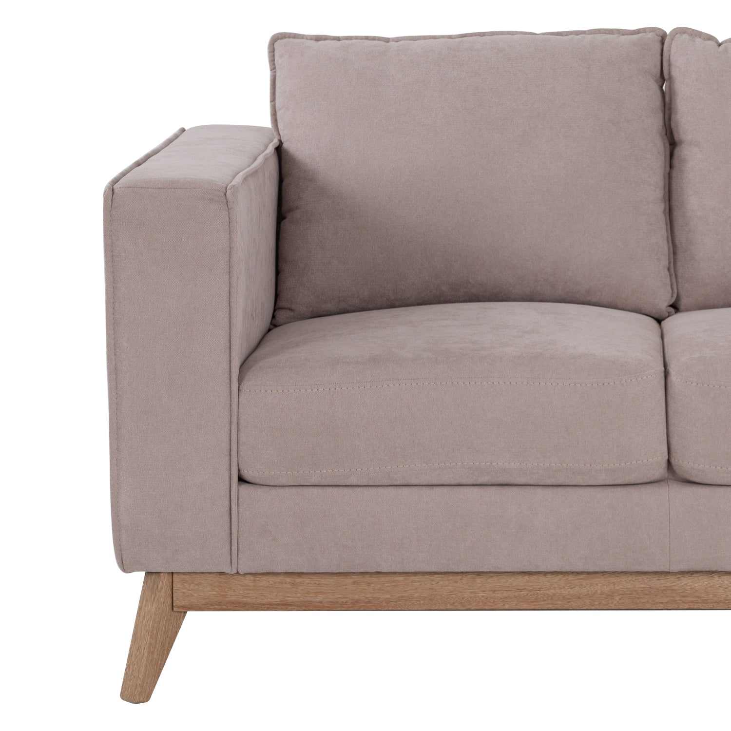 Sofá 2 Puestos Burgos Microfibra Kazan Camel, Natural