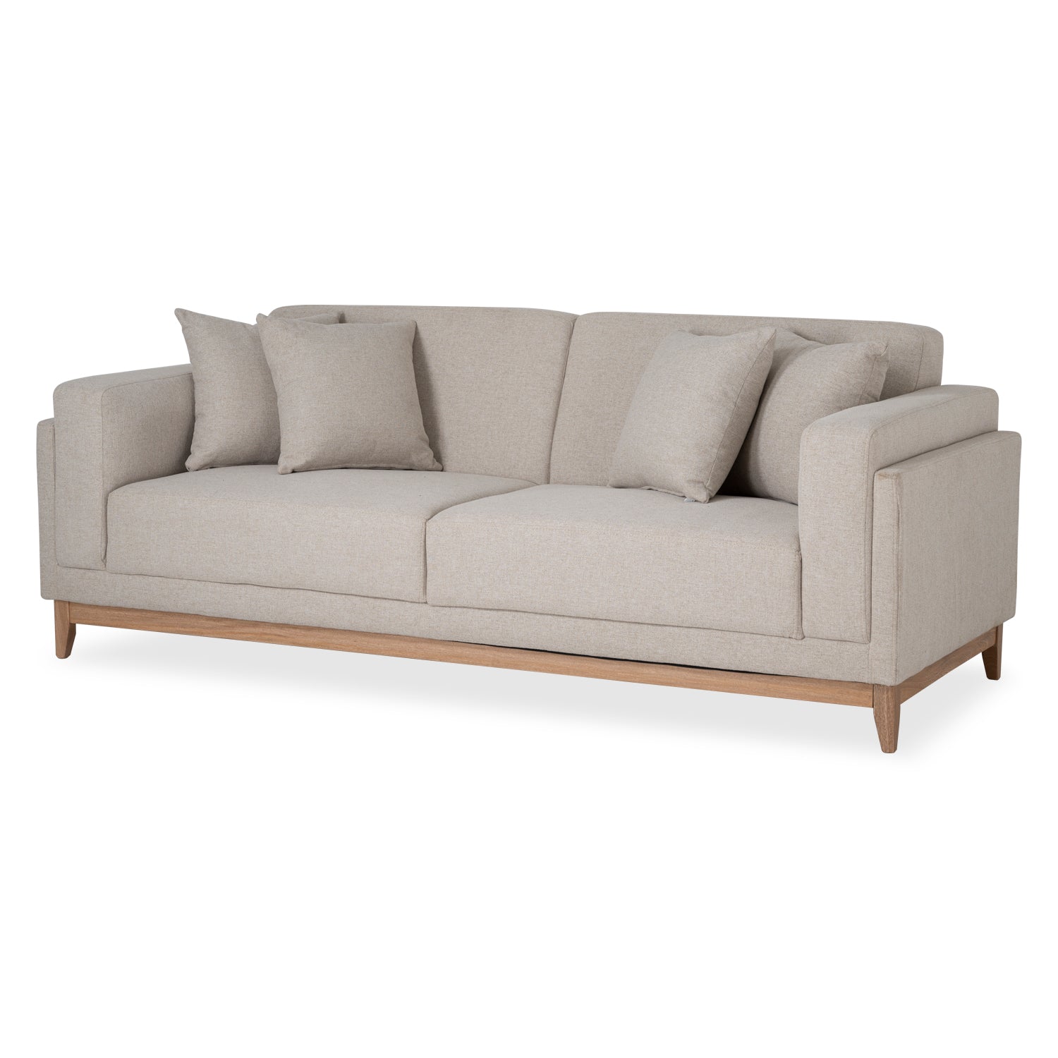 Sofá 3 Puestos Denise Lino Verona Beige, Natural