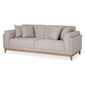 Sofá 3 Puestos Denise Lino Verona Beige, Natural