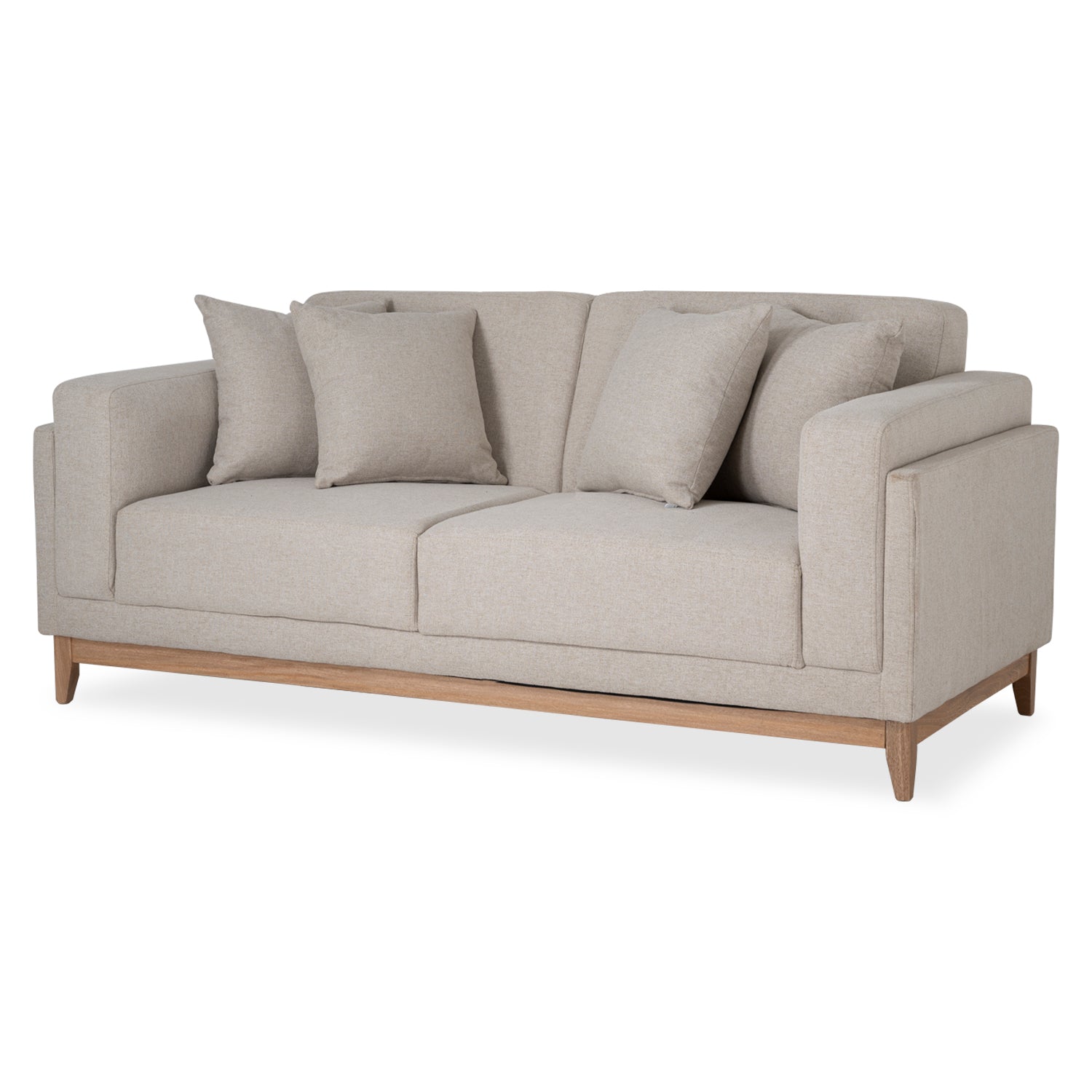 Sofá 2 Puestos Denise Lino Verona Beige, Natural