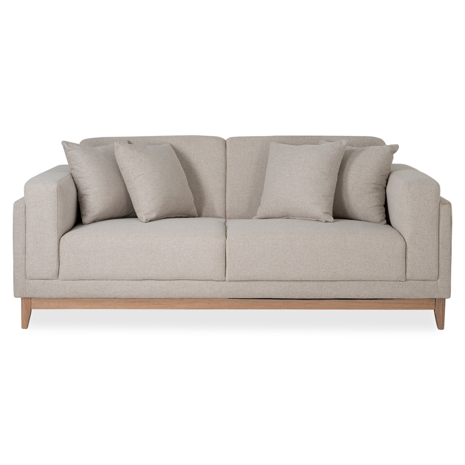 Sofá 2 Puestos Denise Lino Verona Beige, Natural