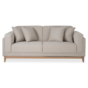 Sofá 2 Puestos Denise Lino Verona Beige, Natural