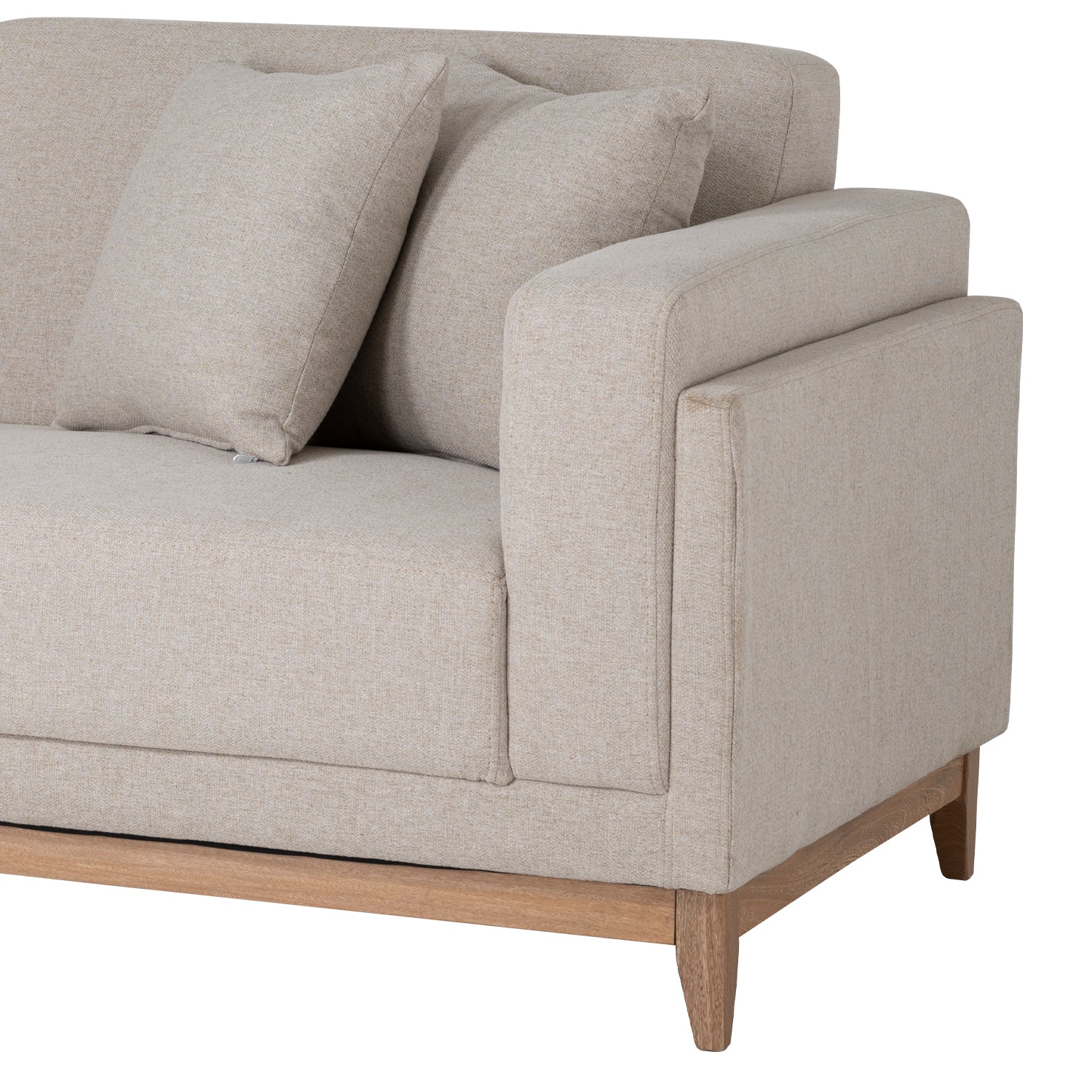 Sofá 2 Puestos Denise Lino Verona Beige, Natural