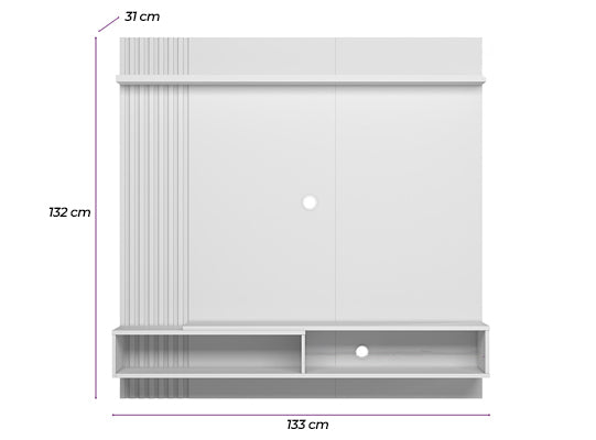 Panel De Tv Pier 133X132X31 Natural, Gris