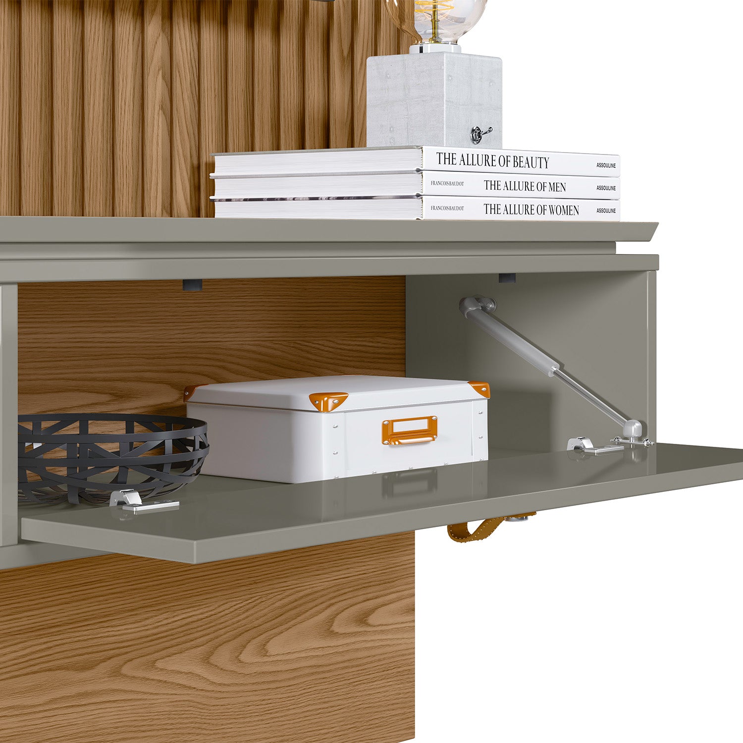 Panel De Tv Juli 155X185X33 Natural, Gris