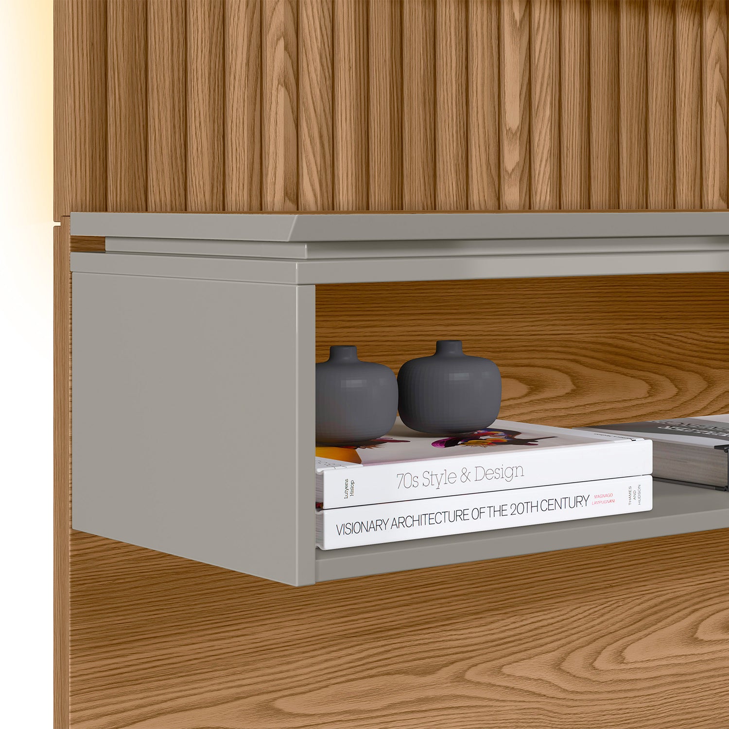 Panel De Tv Juli 155X185X33 Natural, Gris