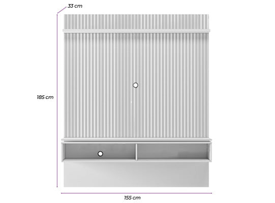 Panel De Tv Juli 155X185X33 Natural, Gris