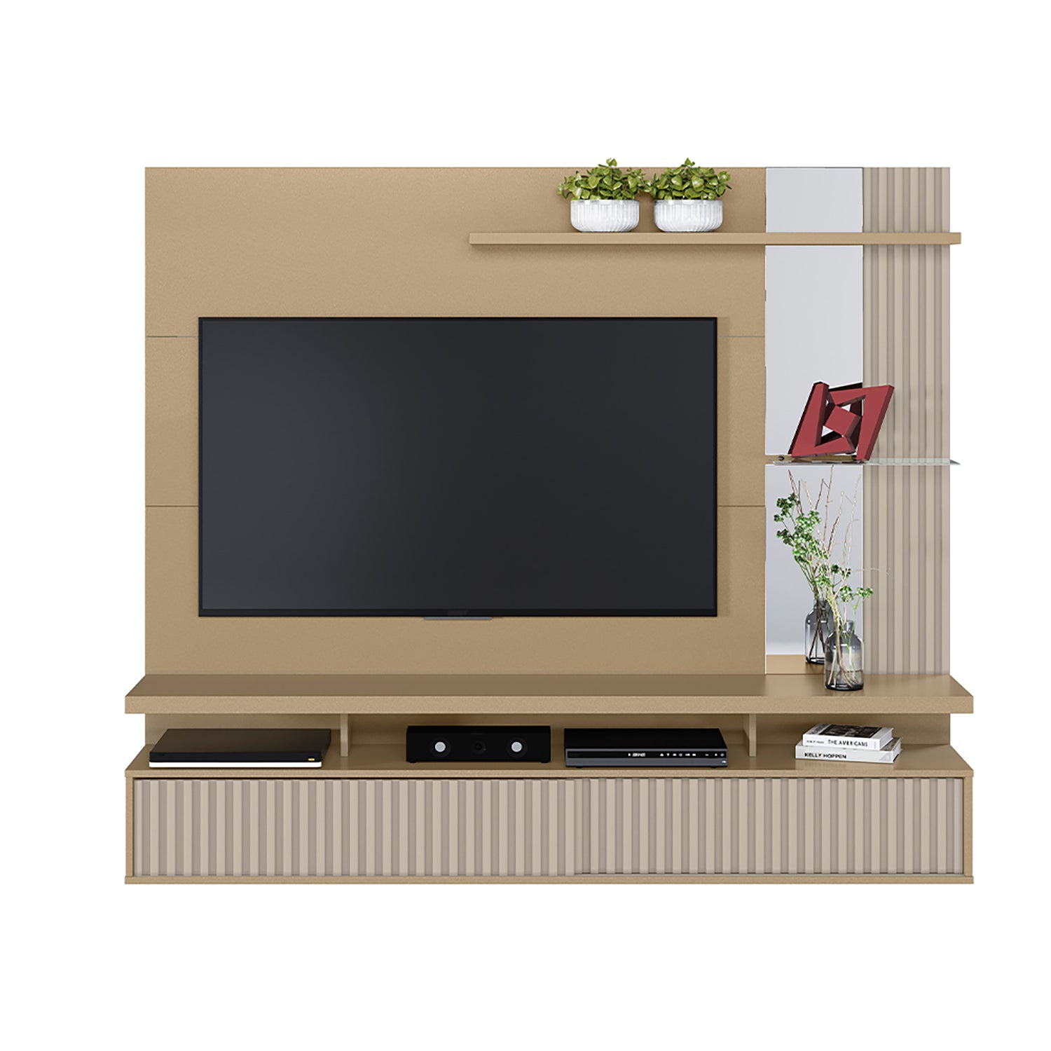 Panel De Tv Denver 182X154X32 Champaña, Off White