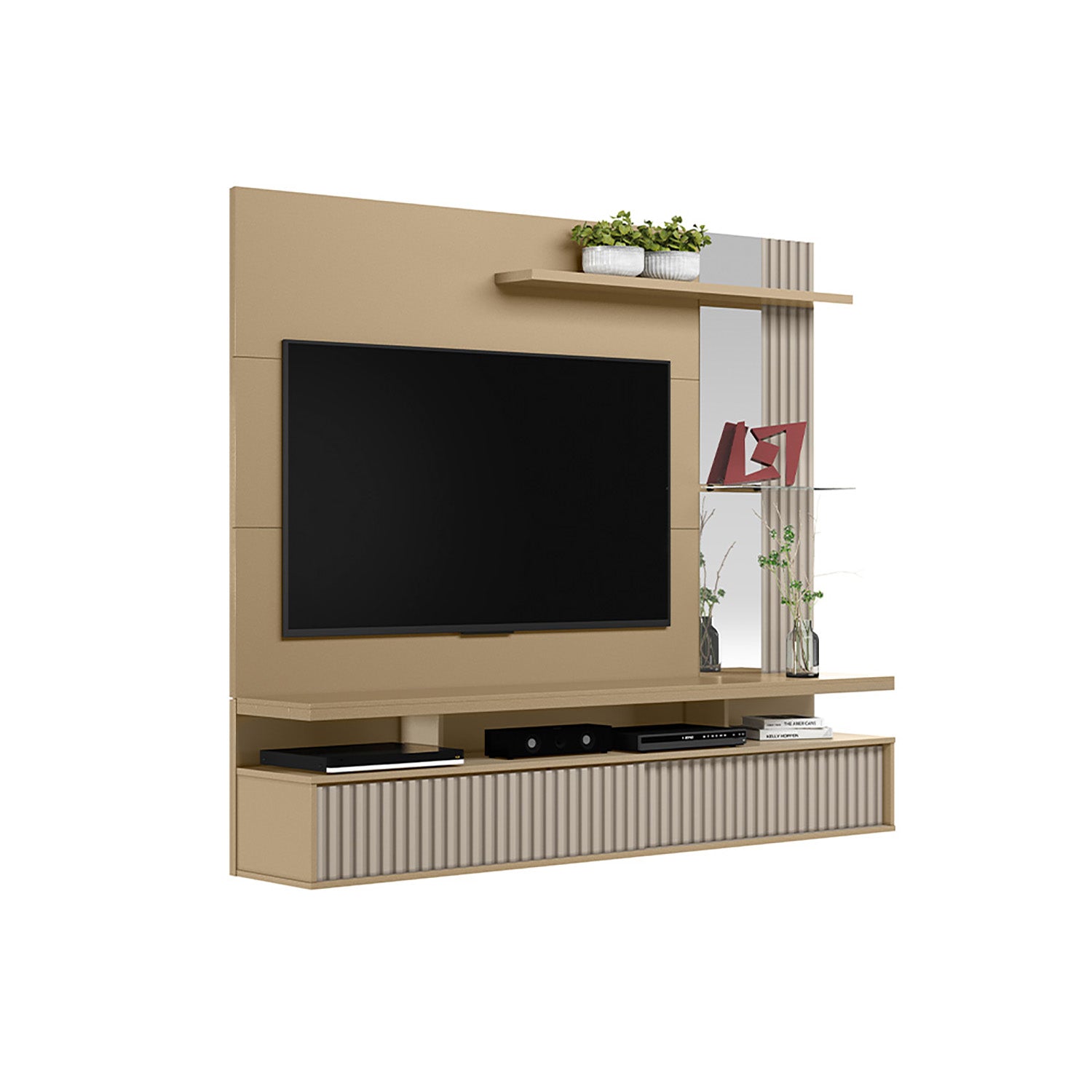 Panel De Tv Denver 182X154X32 Champaña, Off White